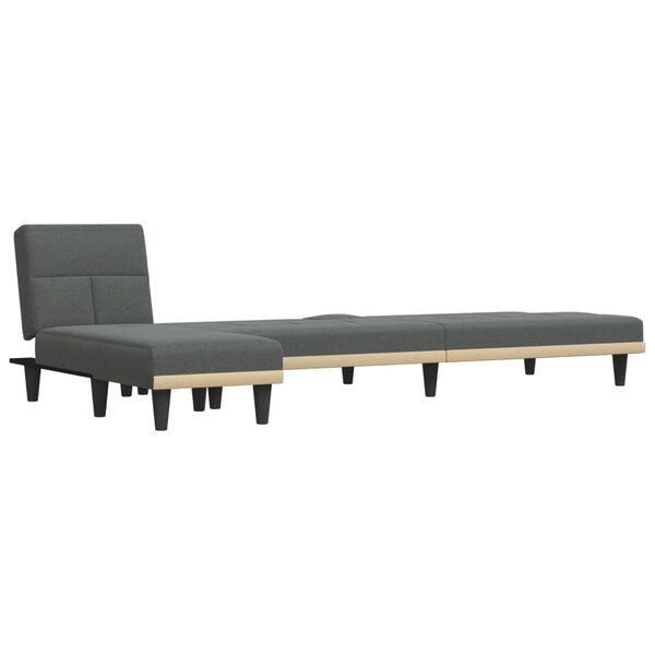 vidaXL L-shaped Sofa Bed Dark Grey