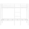 vidaXL Bunk Bed White Steel, mesh fabric Twin Bunk Bed Rectangular