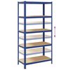 vidaXL 5-Layer Storage Shelf Blue Steel&Engineered Wood