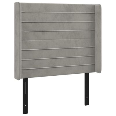 vidaXL Headboard with Ears Light Gray 40.6"x6.3"x46.5"/50.4" Velvet