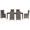 vidaXL Garden Dining Set with Cushion 7 pcs Grey Poly Rattan