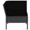 vidaXL Garden Lounge Set Black Poly rattan, powder-coated steel