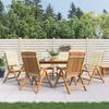 vidaXL Reclining Garden Chair Set of 6 Cream, Teak