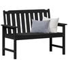 vidaXL Garden Bench Black 47.24 x 23.23 x 34.65 in HDPE