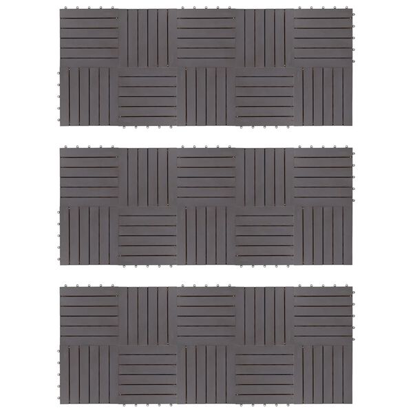vidaXL Decking Tiles 30 pcs Gray Wash 11.8"x11.8" Solid Acacia Wood