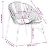 vidaXL Garden Chair Set Black and White PE rattan and powder-coated steel