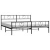 vidaXL Bed Frame Black Powder-coated Steel Double Bed Frame
