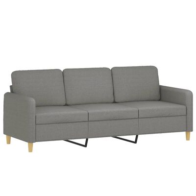 vidaXL 3-Seater Sofa with Pillows&Cushions Dark Gray 70.9" Fabric