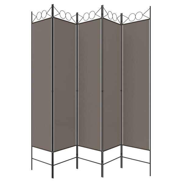 vidaXL 5-Panel Room Divider Anthracite 78.7"x86.6" Fabric