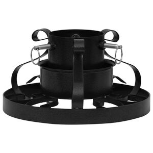 vidaXL Christmas Tree Stand Black Metal Medium Decorative Inlays