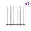 vidaXL Garden Fence 7 pcs Grey 66.93 x 84.65 in Powder-Coated Steel