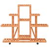 vidaXL Flower Stand With Wheels Natural wood Solid Fir Wood