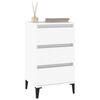 vidaXL Nightstand White Engineered wood, metal Medium Nightstand