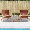 vidaXL Folding Garden Chair Set of 2 Red and Brown