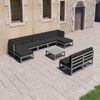 vidaXL Garden Lounge Set Grey Solid Pine Wood, Fabric (100% Polyester)
