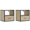vidaXL Wall-mounted Nightstand Set of 2 Sonoma oak Engineered wood, metal