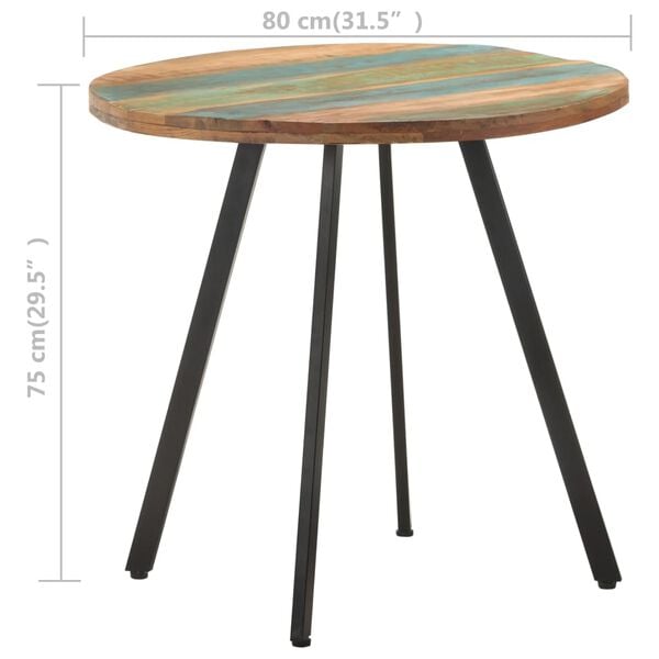 vidaXL Dining Table Mixed color wood finish