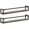 vidaXL Wall Shelf Set of 2 Mixed color finish