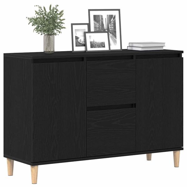 vidaXL Sideboard with Drawer Black 101 x 35 x 60 cm Engineered wood