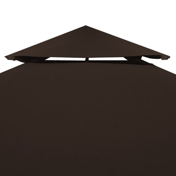 vidaXL 2-Tier Gazebo Top Cover 9.1 oz/yd² 13.1'x9.8' Brown