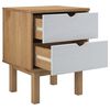 vidaXL Bedside Cabinet Brown and White Solid Pine Wood, Engineered Wood