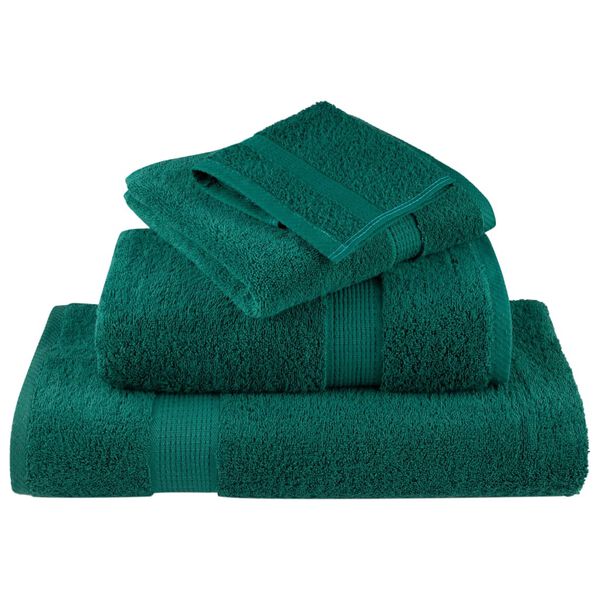 vidaXL Bath Towel Set of 4 Green 100% Cotton 39.4 x 59.1 in Bath Towel