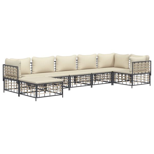 vidaXL Garden Lounge Set Dark Gray and Beige