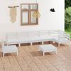 vidaXL Garden Lounge Set White Solid pinewood Medium Modular