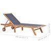 vidaXL Sunlounger Brown Solid Teak wood Standard Foldable Sunlounger