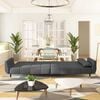 vidaXL Sofa Bed Dark Grey Velvet (100% polyester), wood, metal, foam