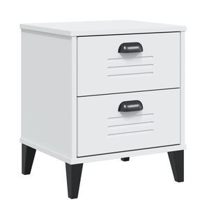 vidaXL Bedside Table White Engineered wood Medium Bedside Table