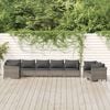 vidaXL Garden Lounge Set Gray PE rattan, powder-coated steel, polyester