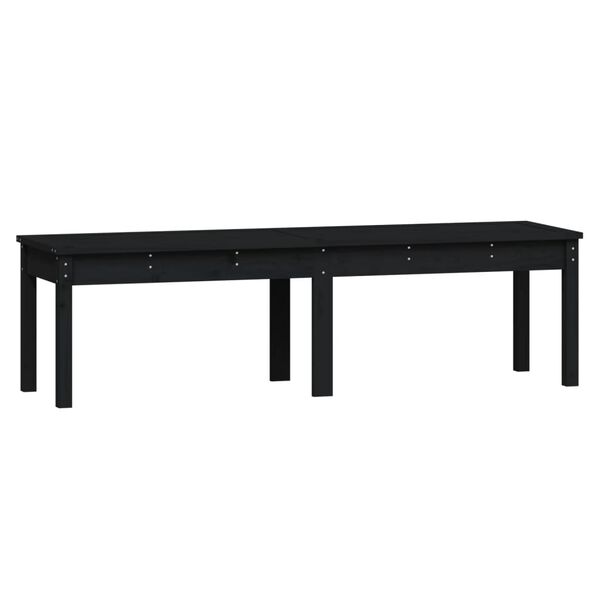 vidaXL Garden Bench Black Solid pine wood 2-seater Durable