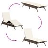 vidaXL Sun Loungers with Cushions 2 pcs Brown Poly Rattan