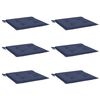 vidaXL Pallet Cushion Set of 6 Navy blue Oxford fabric 15.7 x 15.7 in