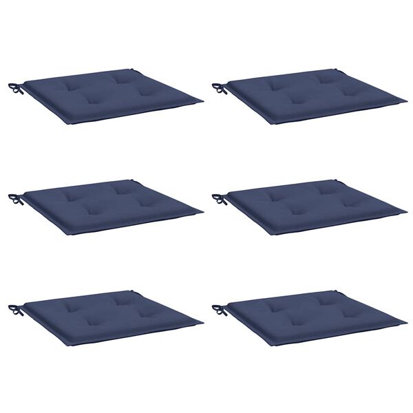 vidaXL Pallet Cushion Set of 6 Navy blue Oxford fabric 15.7 x 15.7 in