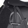 vidaXL Saddle Black Real Leather, Metal, Polyester 17.5 inches