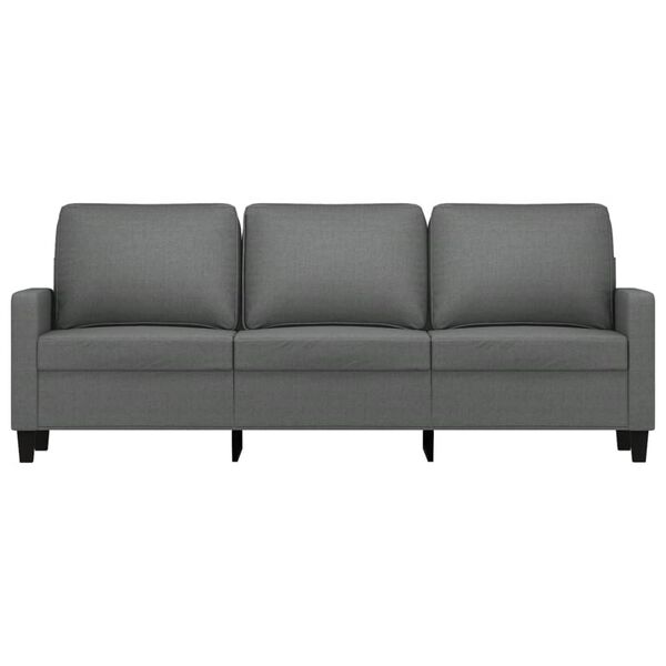 vidaXL 3-seater Sofa Dark Grey 100% Polyester Fabric, Metal, Textilene, Foam