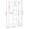 vidaXL Vitrine Cabinet Gray Sonoma Engineered wood, glass Tall