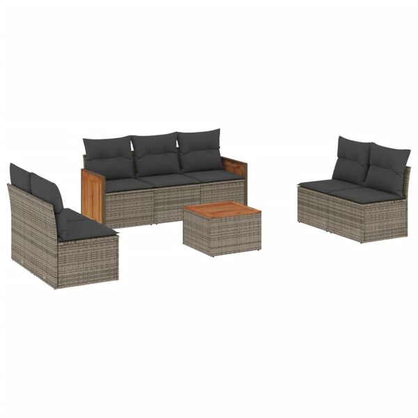 vidaXL Garden Sofa Set Grey