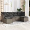 vidaXL Garden Sofa Set Gray PE rattan, Powder-coated steel 6 Piece