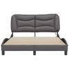 vidaXL Bed Frame Grey Faux leather Double Bed Frame Rectangular