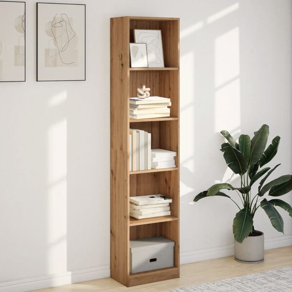 vidaXL Bookcase Artisian Oak Engineered Wood Tall Bookcase Rectangular