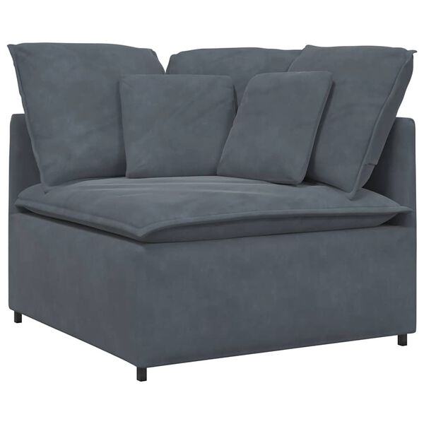 vidaXL Modular Sofa Dark Grey Velvet (100% polyester) Oversized Modular