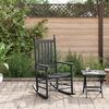 vidaXL Rocking Chair Black Solid Poplar wood Standard Ergonomic