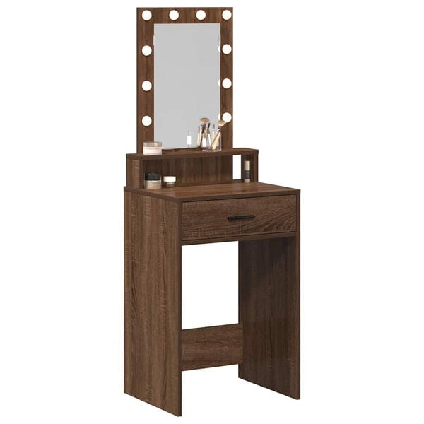 vidaXL Dressing Table Brown 19.69 x 16.14 x 55.12 in Engineered Wood