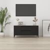 vidaXL TV Cabinet Black Engineered wood Medium TV Cabinet Rectangular