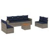 vidaXL 9 Piece Patio Sofa Set with Cushions Gray Poly Rattan