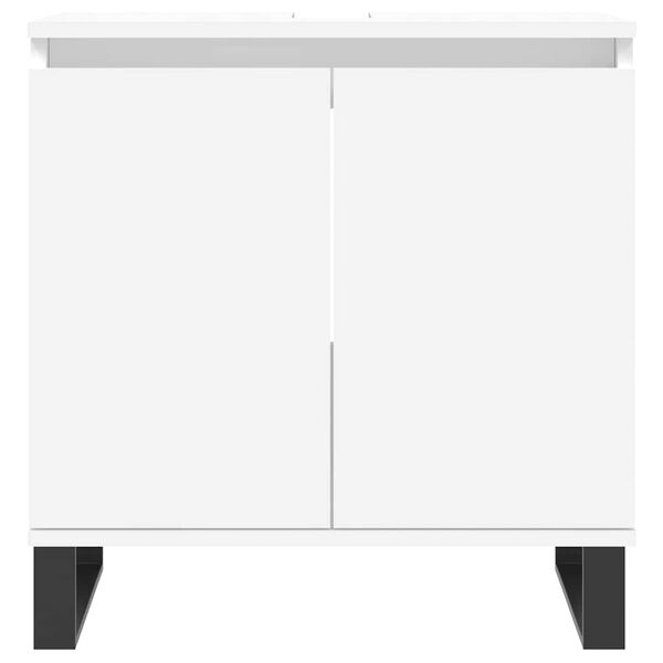 vidaXL Bathroom Cabinet White Engineered wood, iron Medium