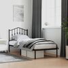 vidaXL Bed Frame Black Powder-coated steel Twin Bed Frame Rectangular